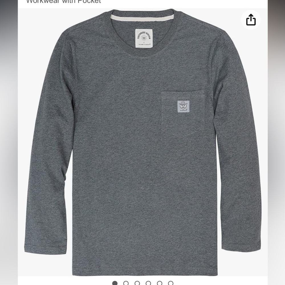 Heavyweight Long sleeve T-SHIRT in gray by Customized Version. Size 2XL. New!